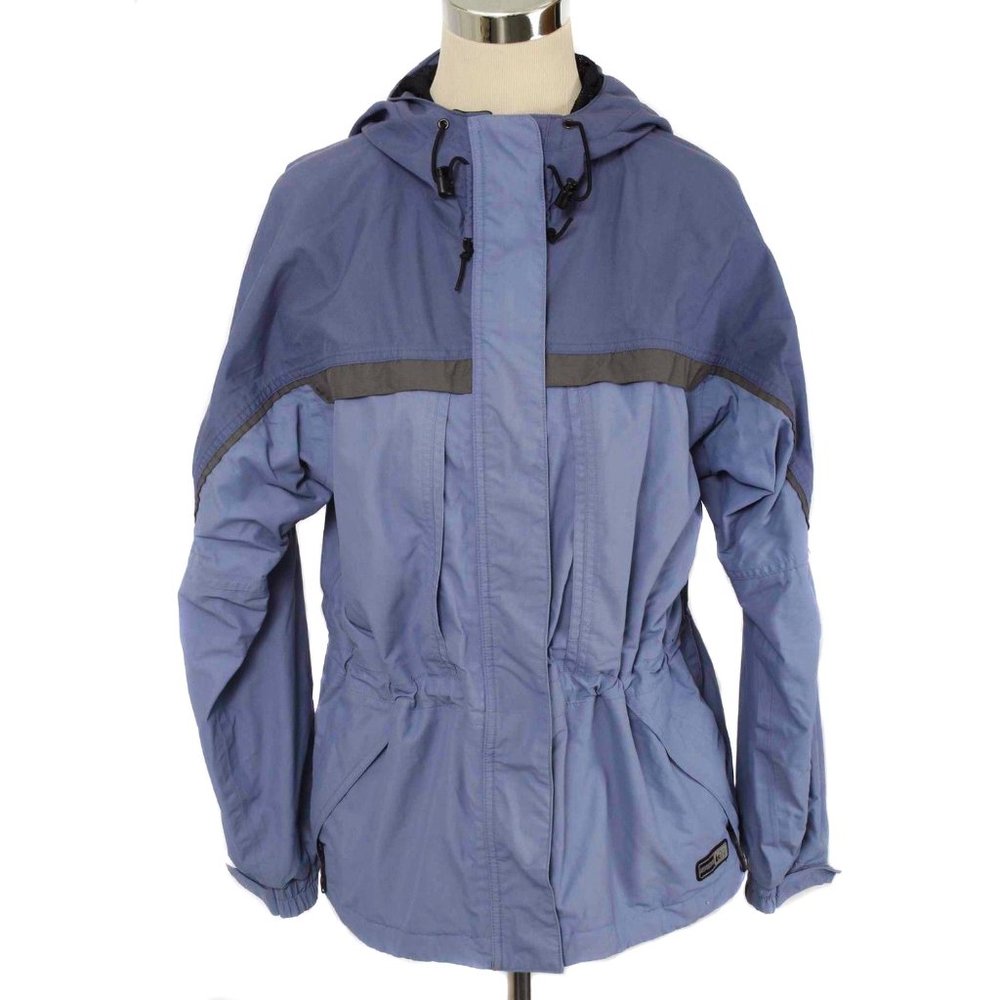 REI E1 Elements Blue Hooded Waterproof Jacket